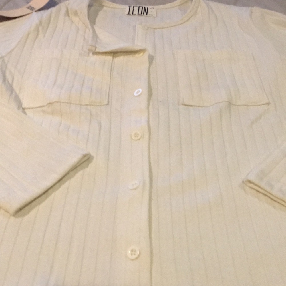 ICON Button-Front Ribbed Long-Sleeve - Picture 2 of 2